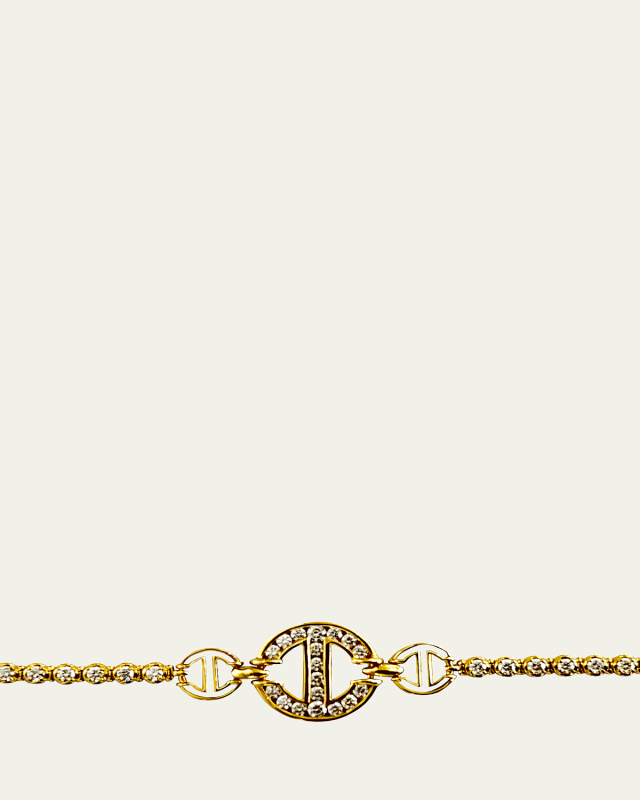 18K Yellow Gold Infinite Happiness Bracelet with White Diamonds